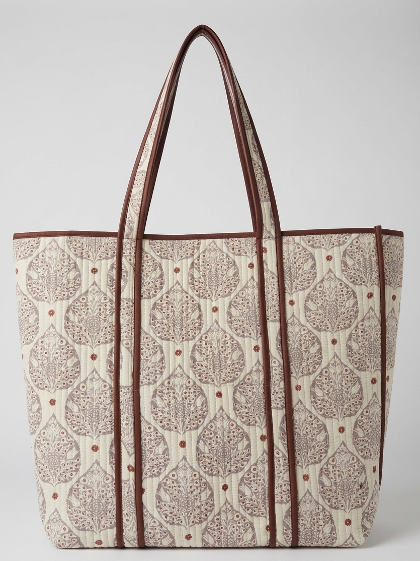 Sac cabas matelassé blockprint fabrication artisanale