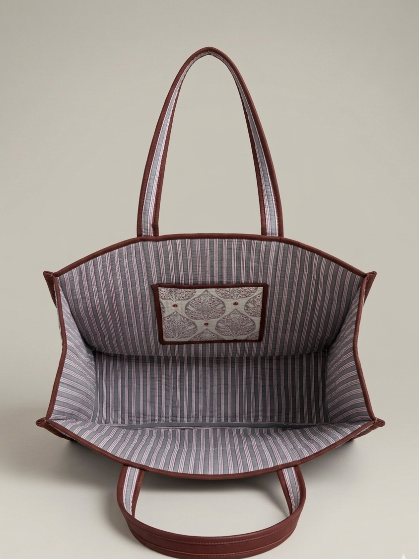 Sac cabas matelassé blockprint fabrication artisanale