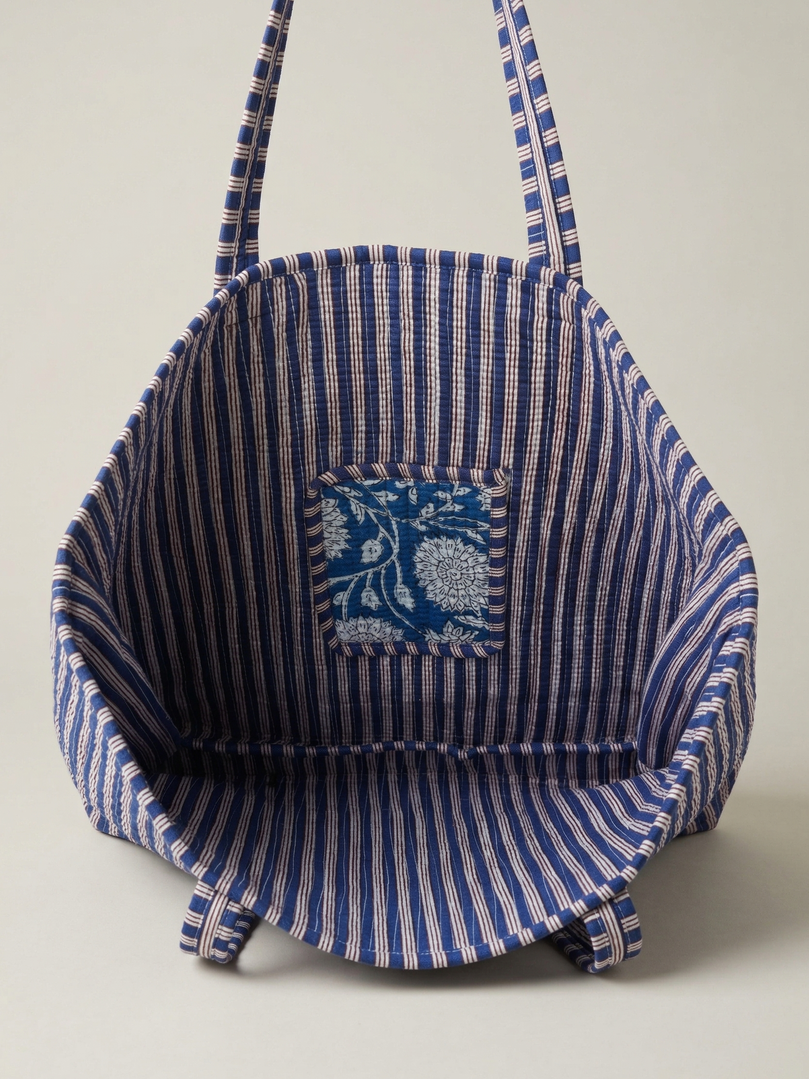 Sac cabas matelassé blockprint fabrication artisanale