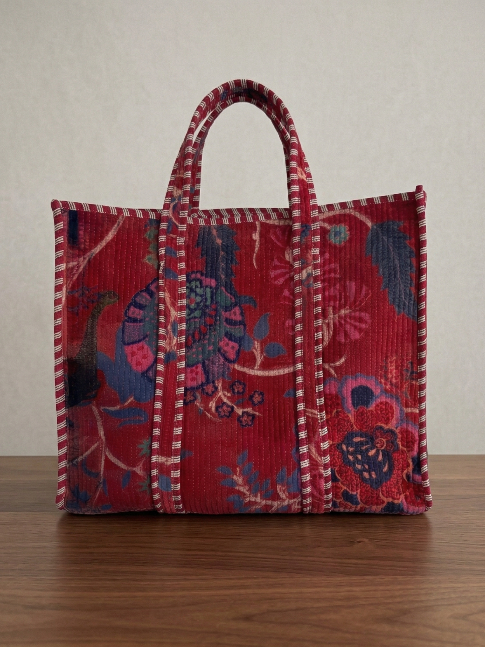 Sac cabas matelassé blockprint fabrication artisanale