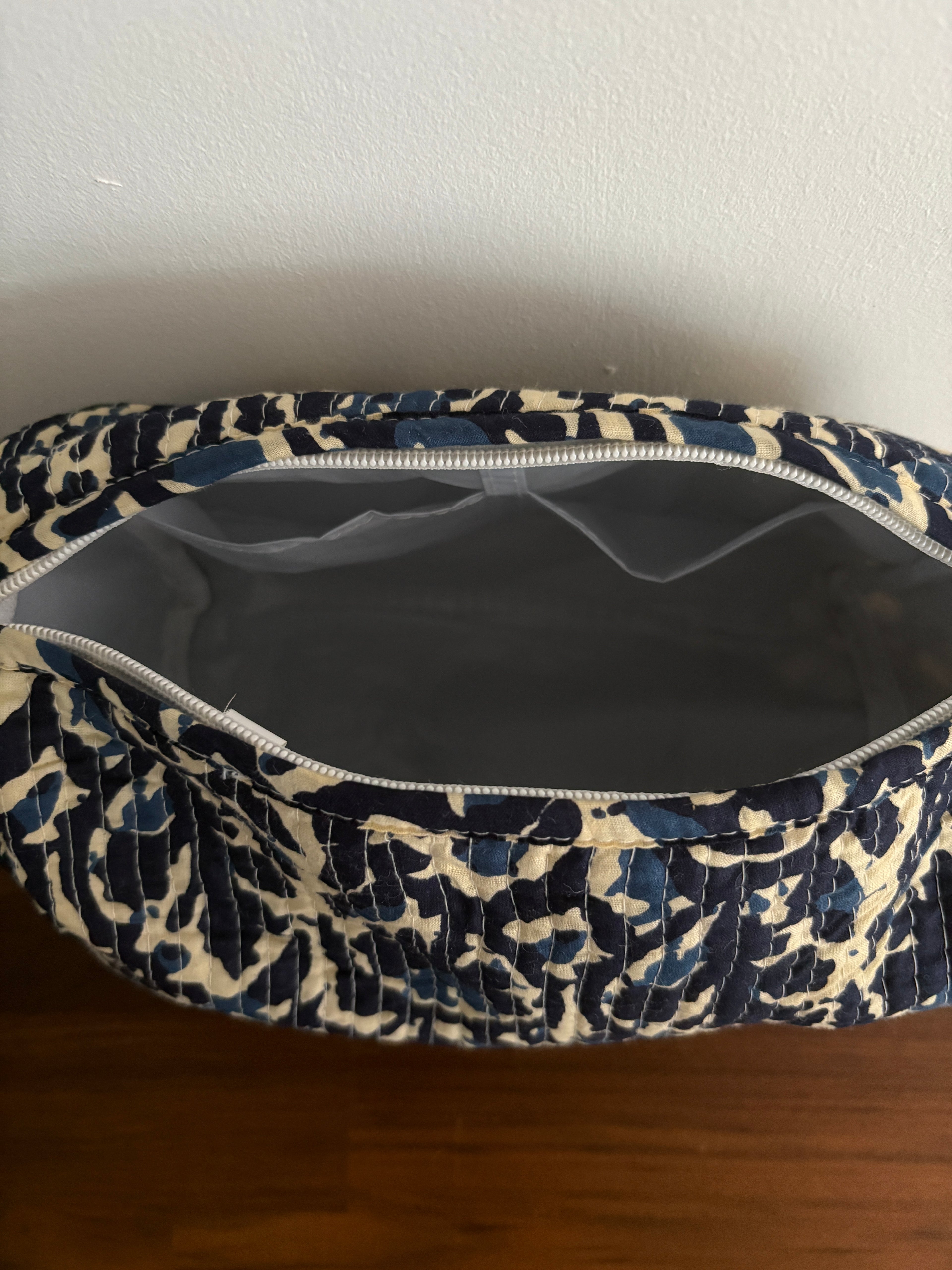 Trousse de toilette en coton matelassé  blockprint indien collection artisanale