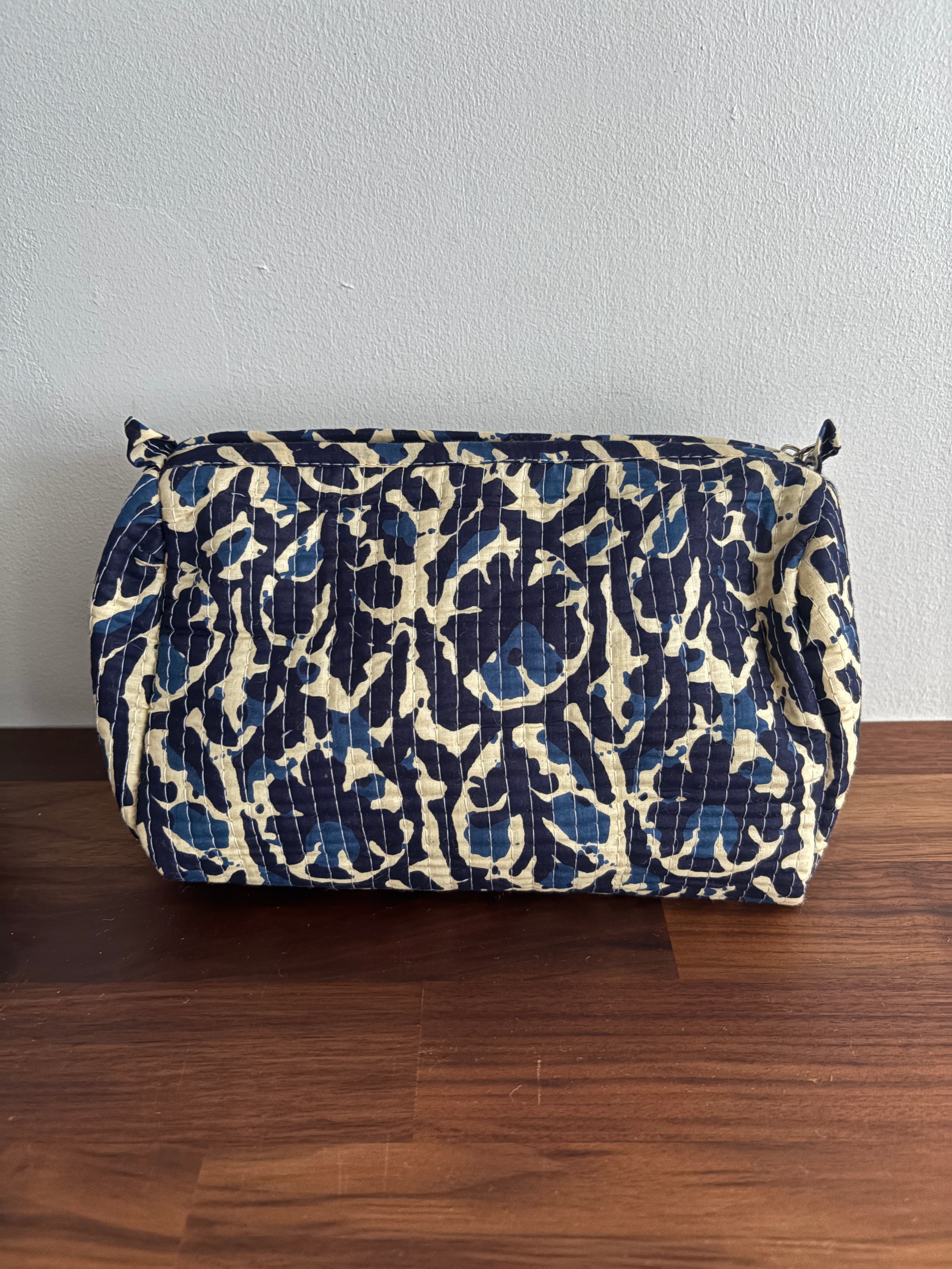 Trousse de toilette en coton matelassé  blockprint indien collection artisanale