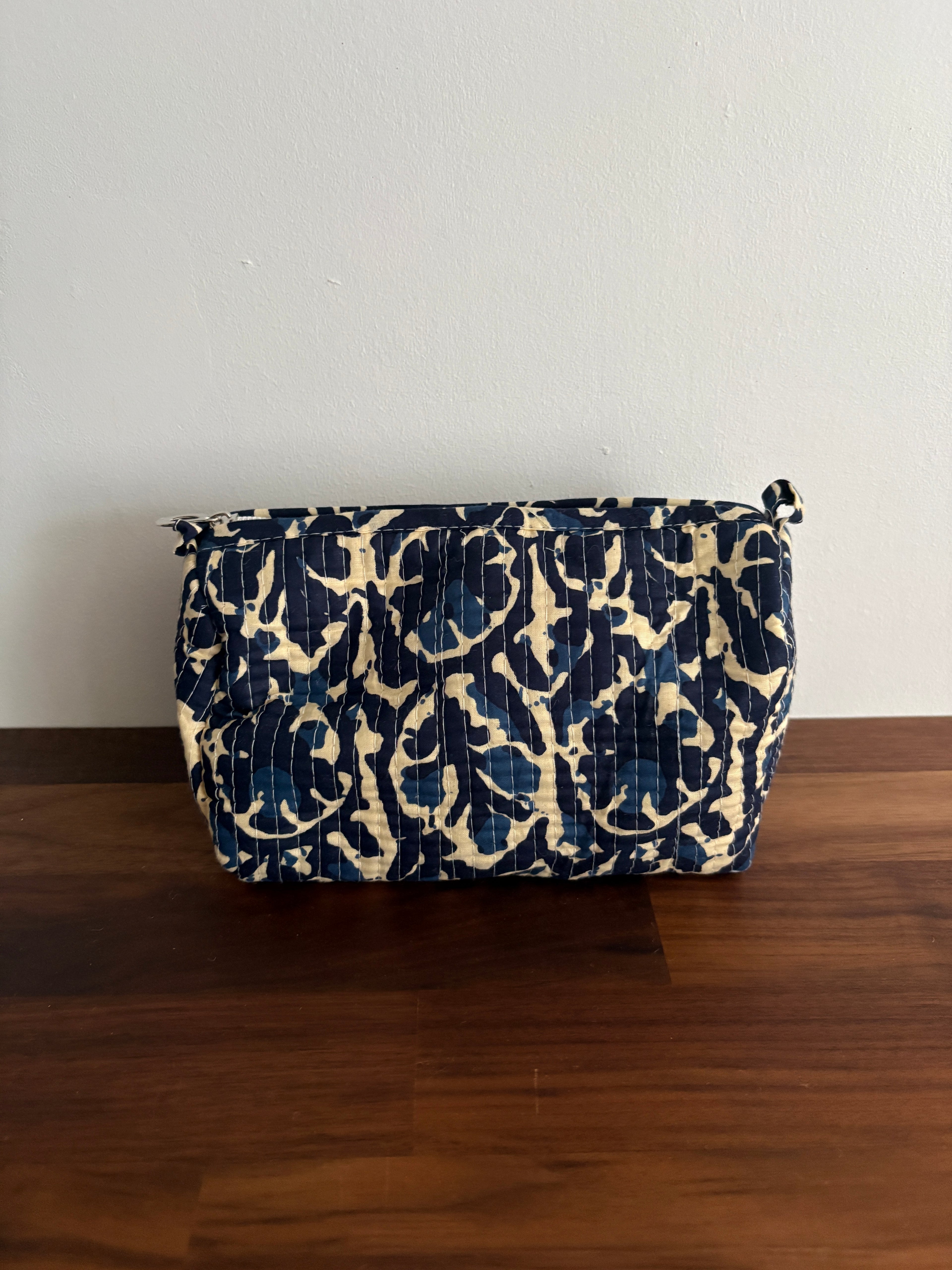 Trousse de toilette en coton matelassé  blockprint indien collection artisanale