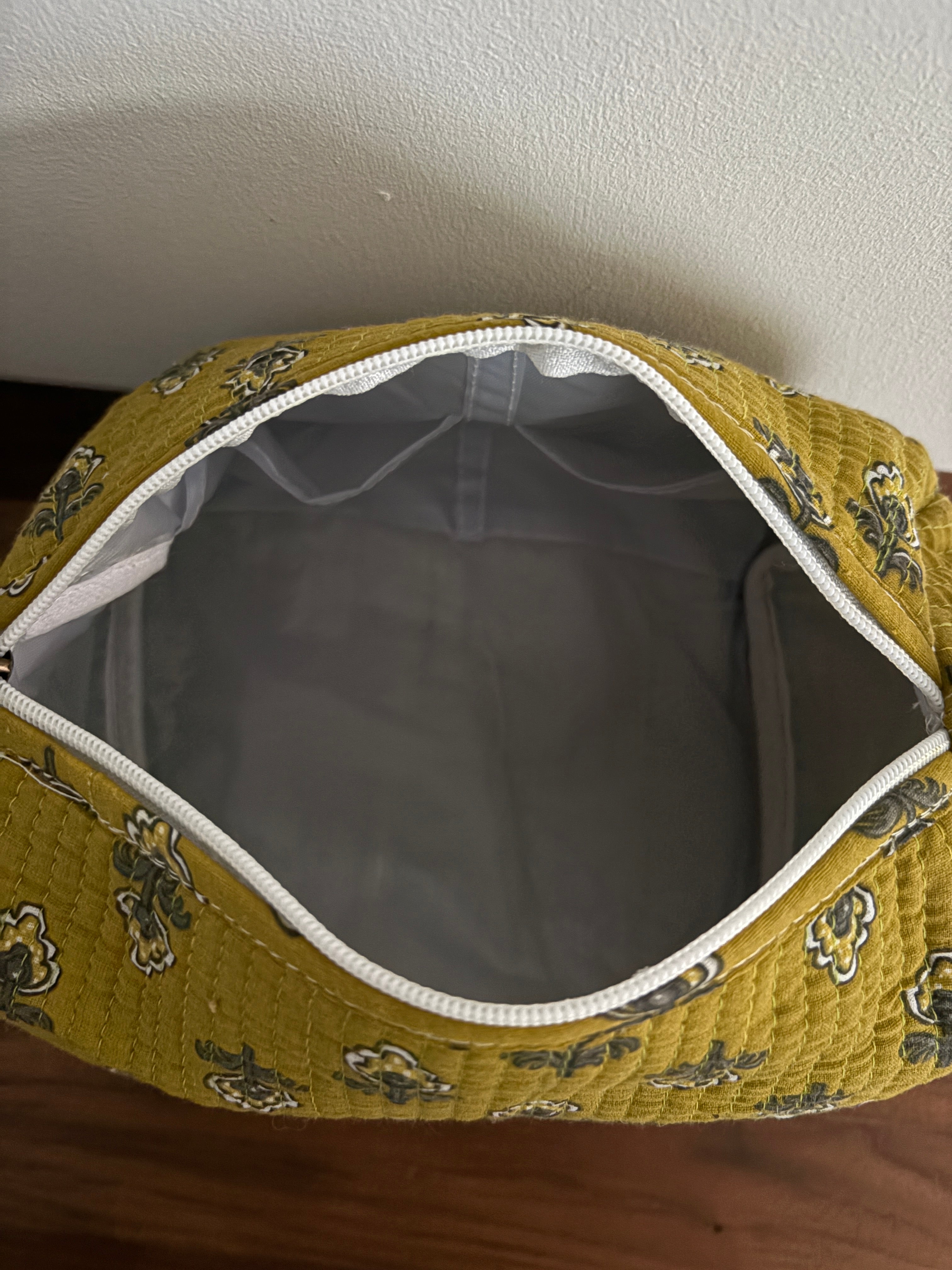 Trousse matelassée en coton blockprint indien artisanal