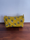 Trousse matelassée en coton blockprint indien artisanal
