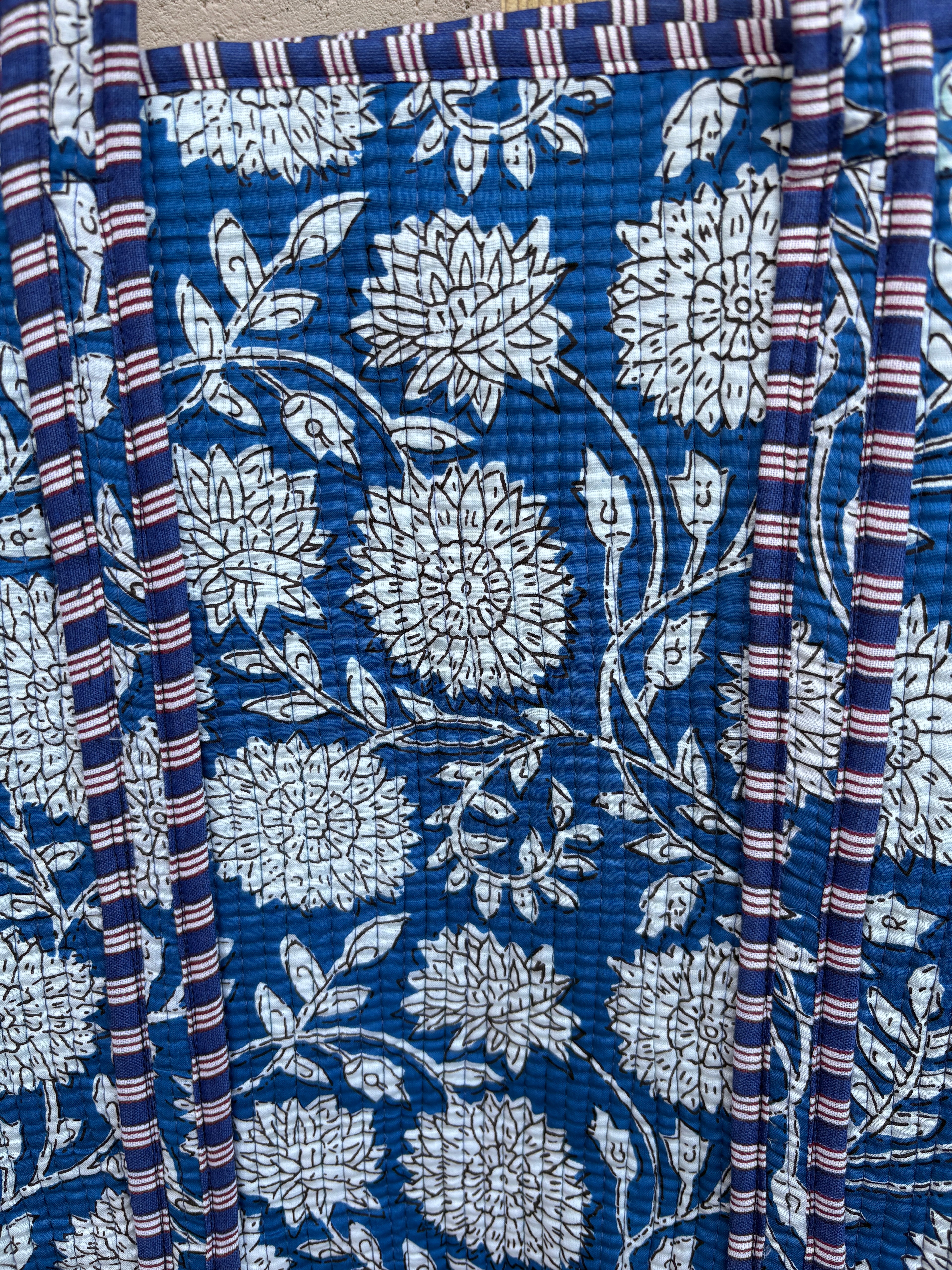 Sac cabas matelassé blockprint fabrication artisanale