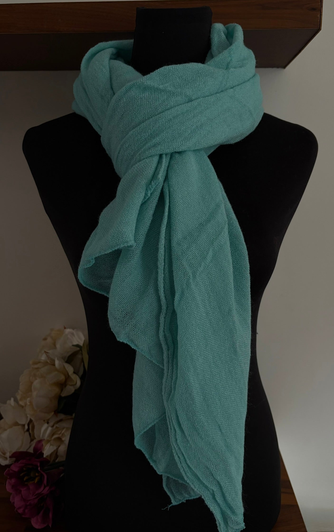 Echarpe bleu en laine 