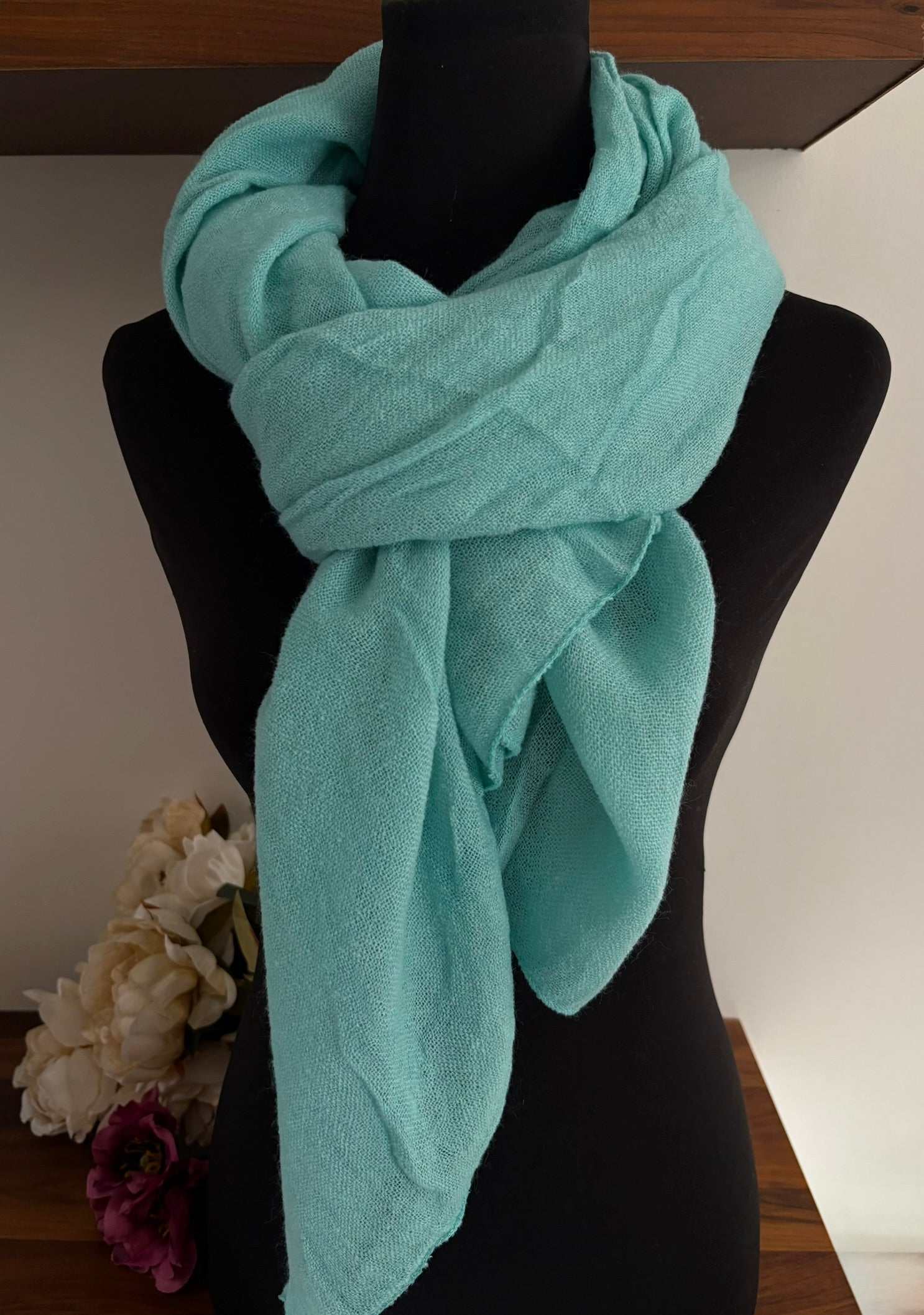 Echarpe bleu en laine 