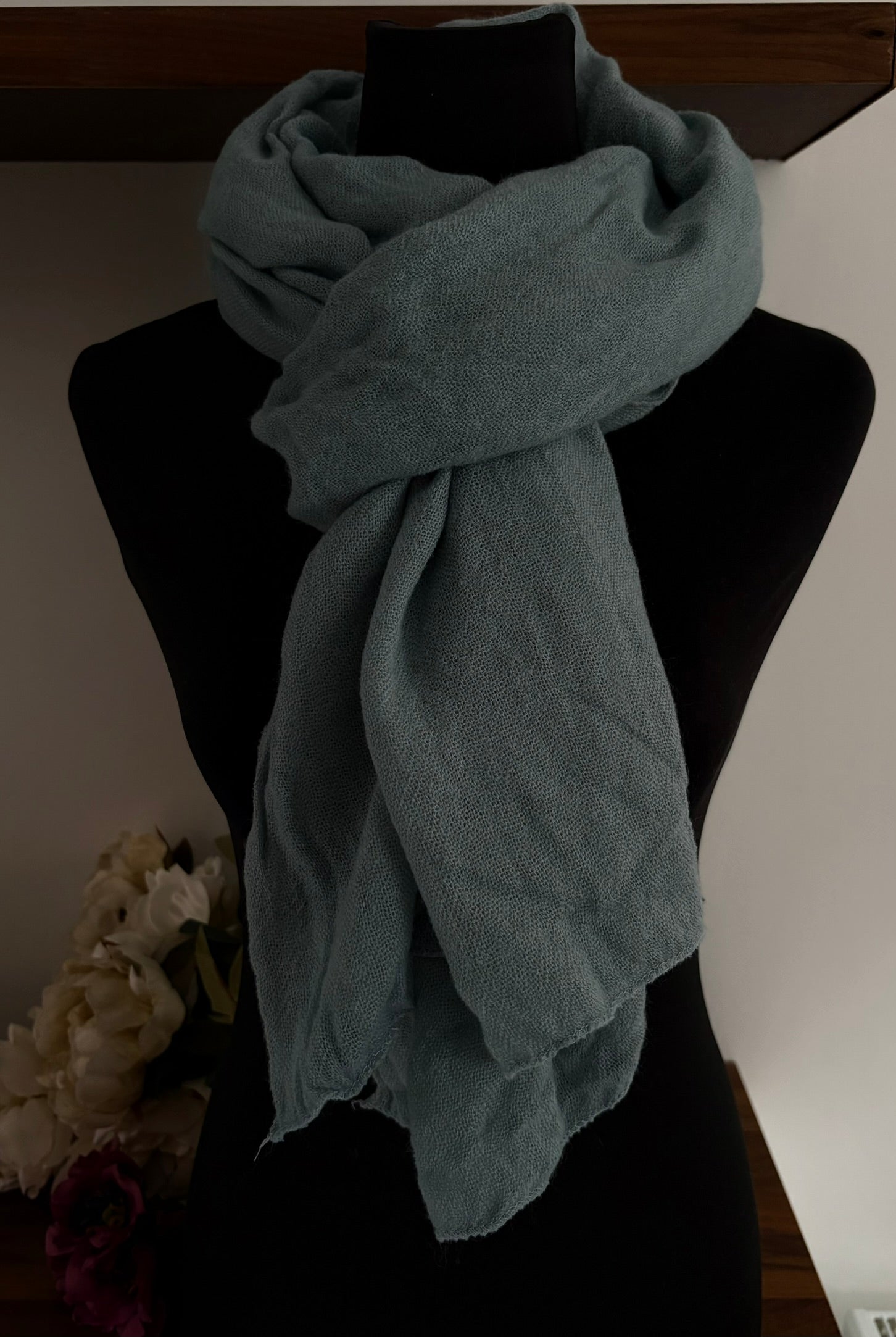 Echarpe bleu en laine 