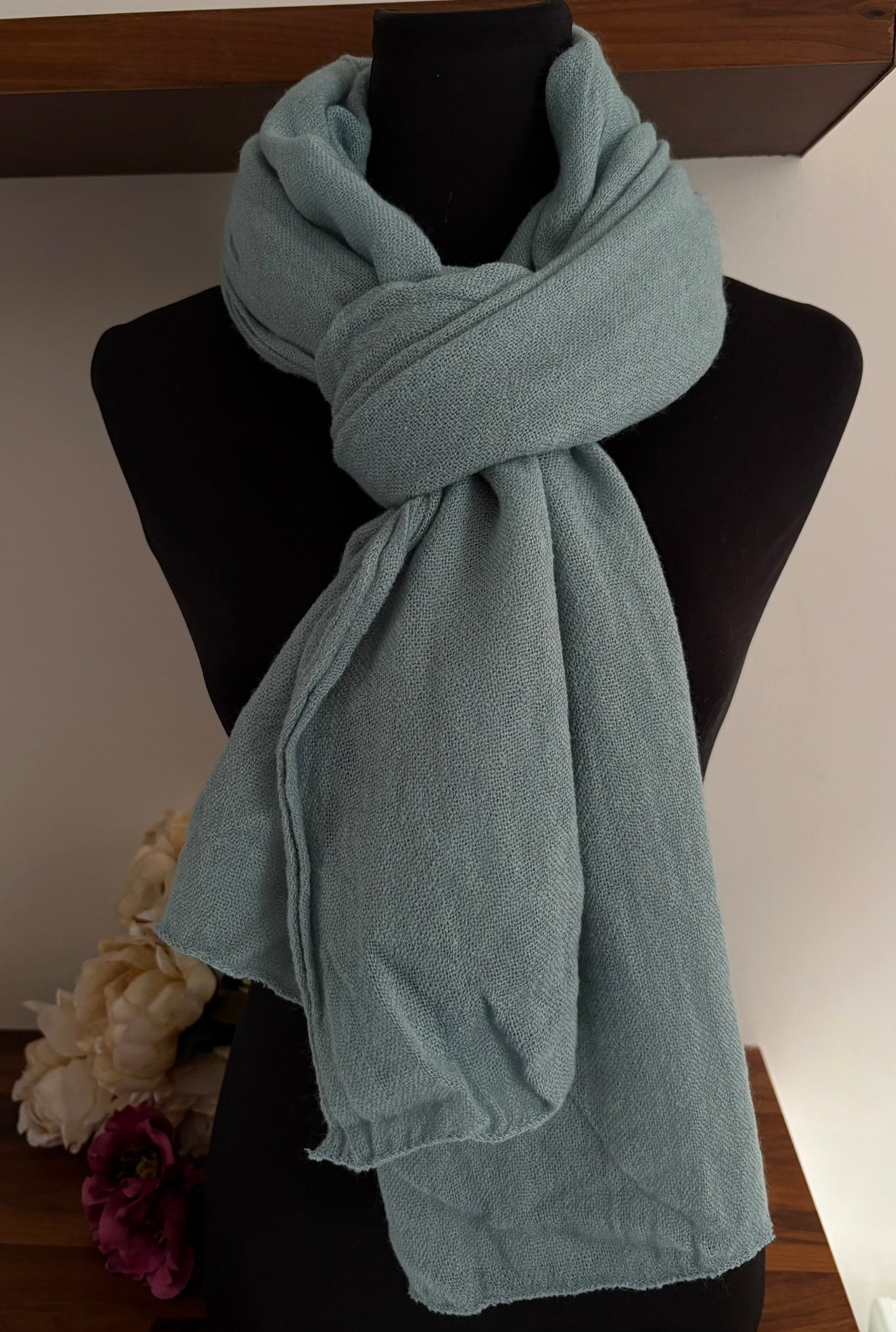 Echarpe bleu en laine 