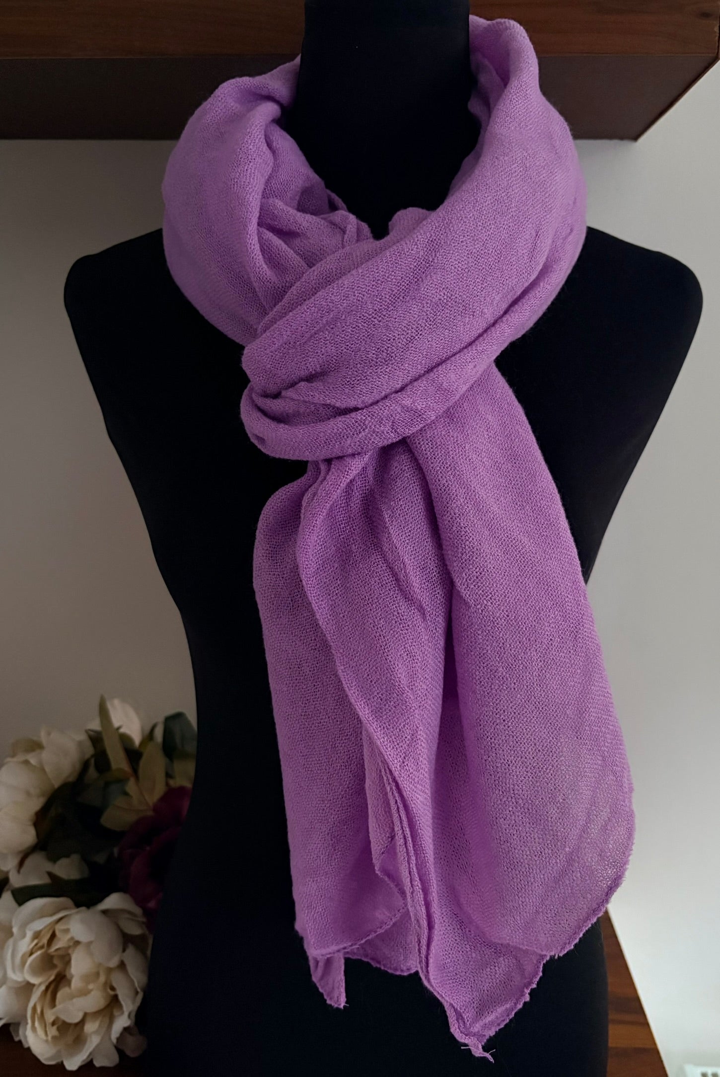 Echarpe violette en laine 