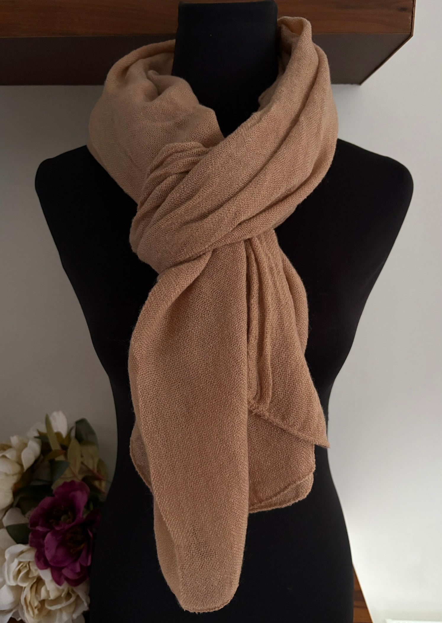 Echarpe beige en laine 