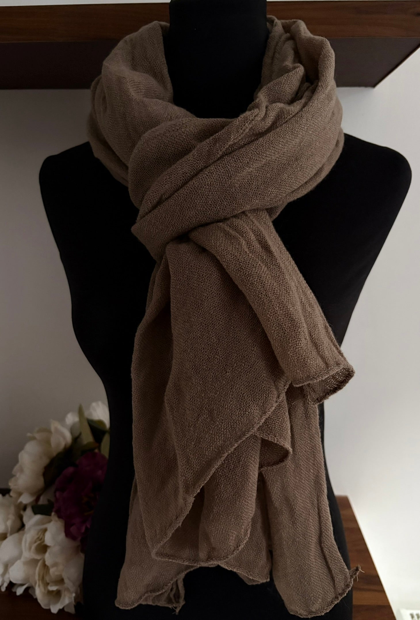 Echarpe marron en laine 