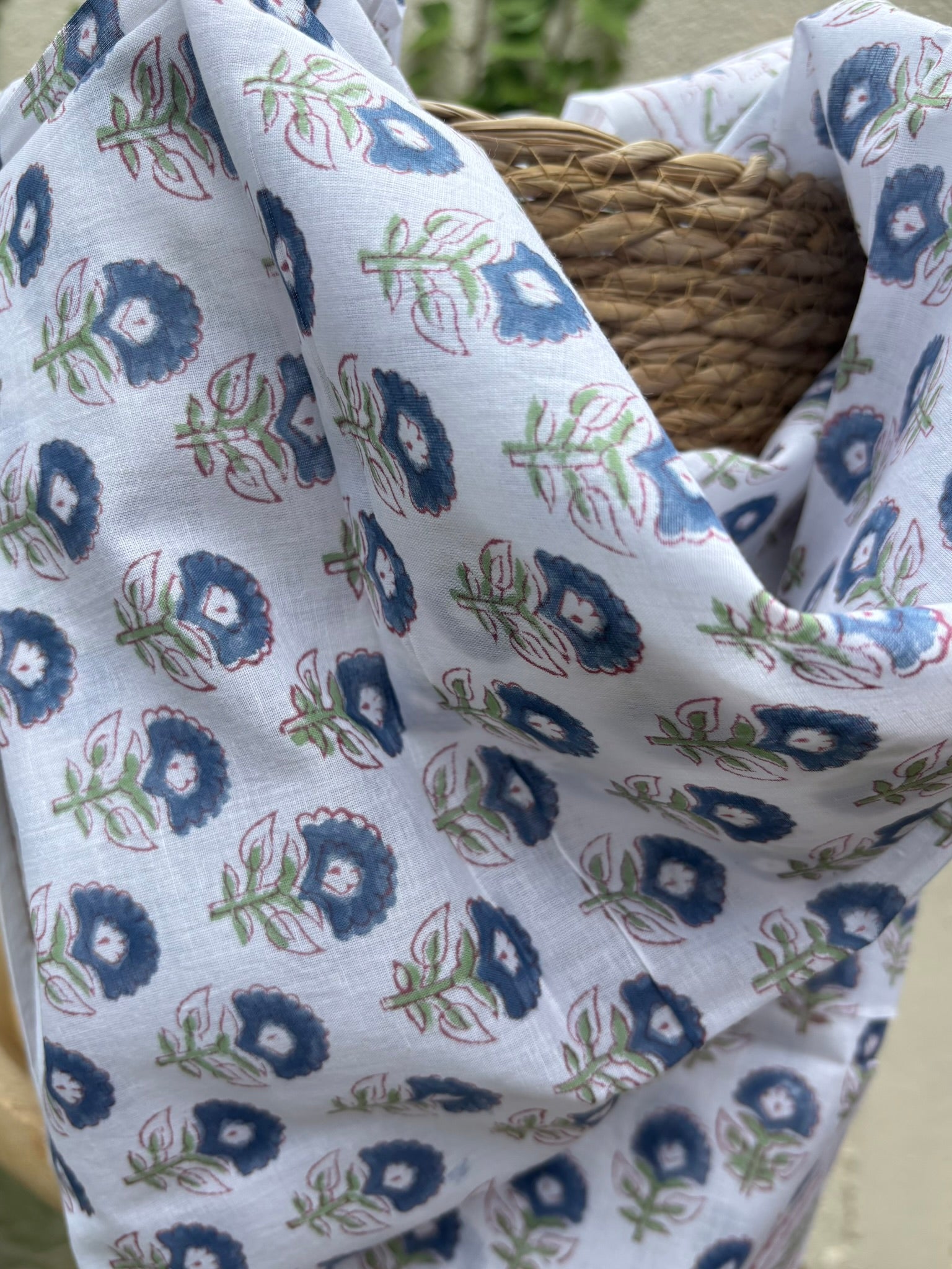 Foulard artisanal en blockprint indien