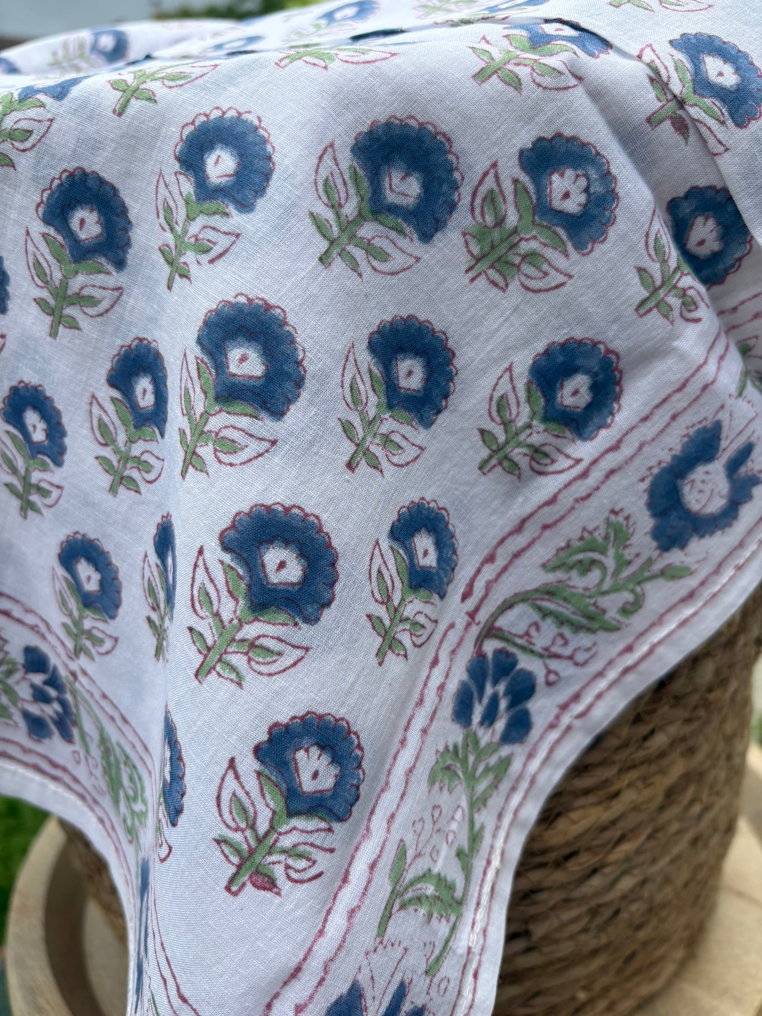 Foulard artisanal en blockprint indien