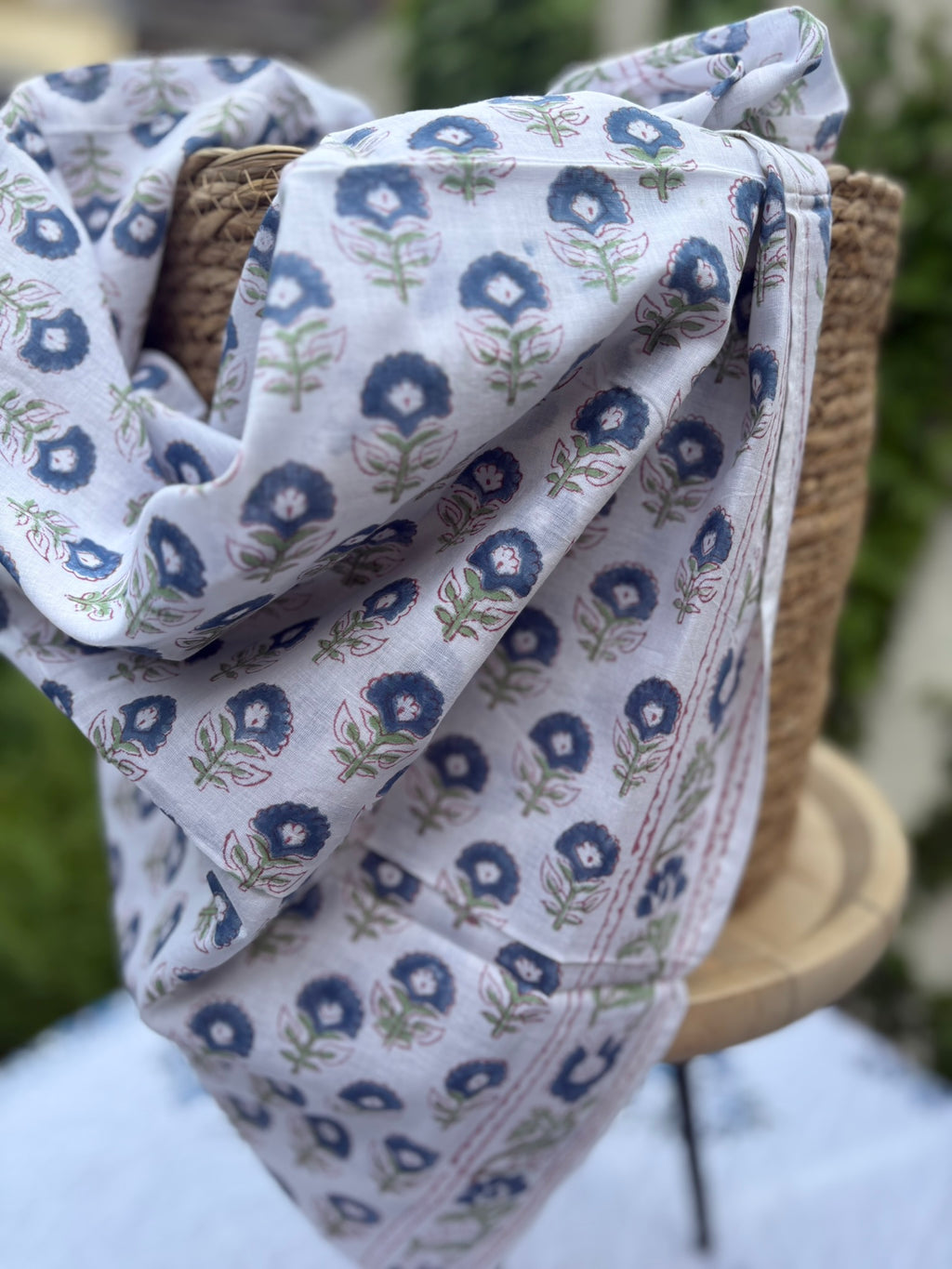 Foulard artisanal en blockprint indien