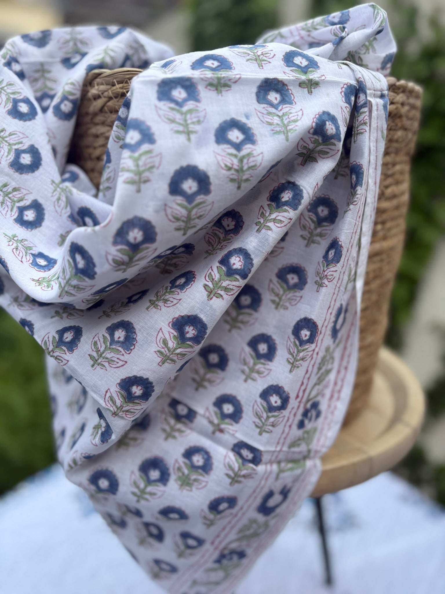 Foulard artisanal en blockprint indien