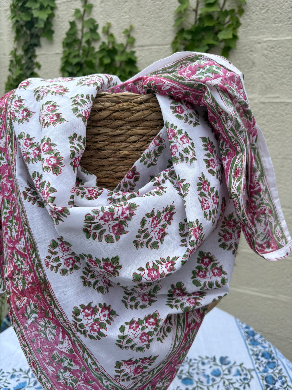 Foulard artisanal en blockprint indien