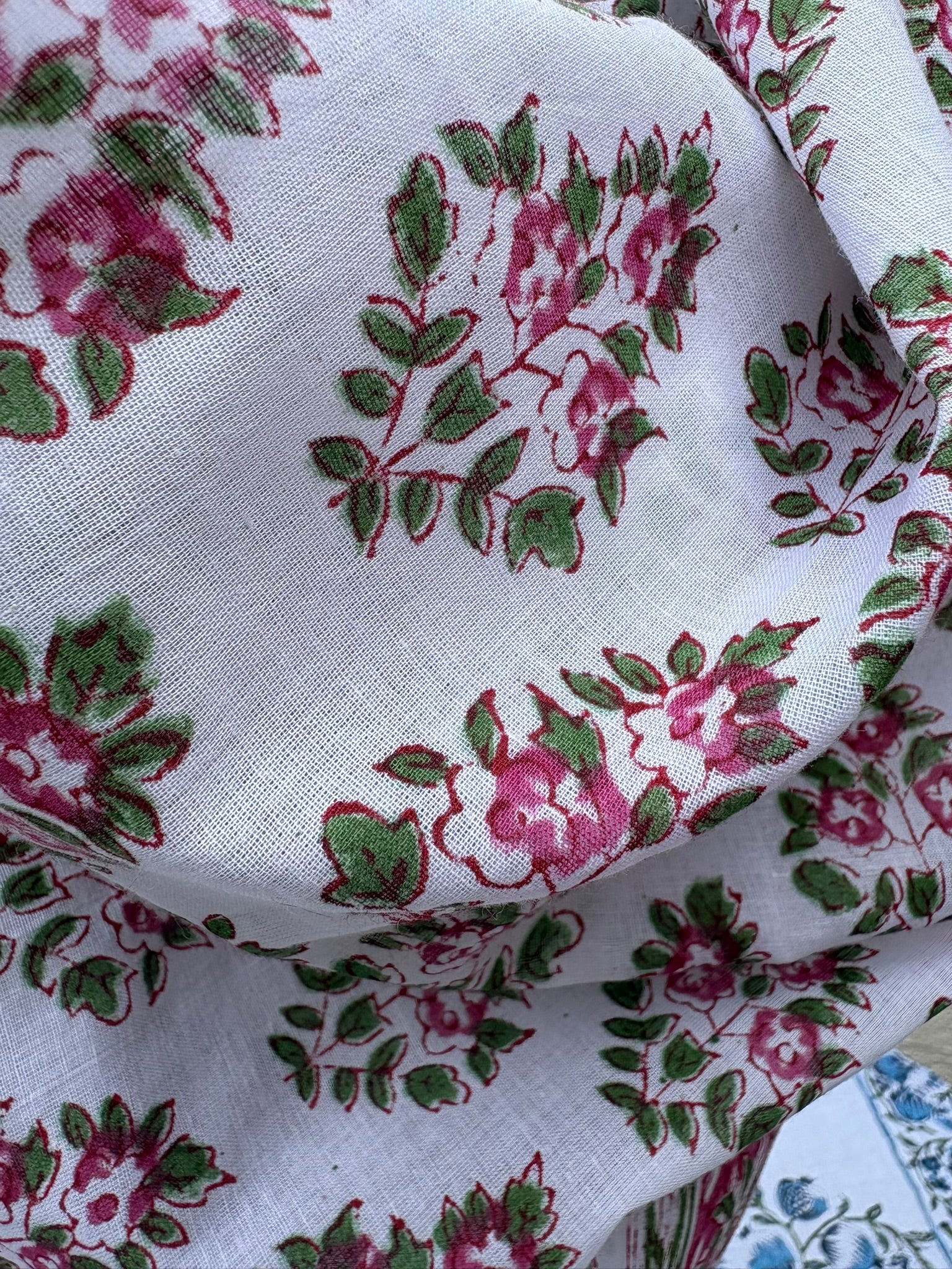 Foulard artisanal en blockprint indien