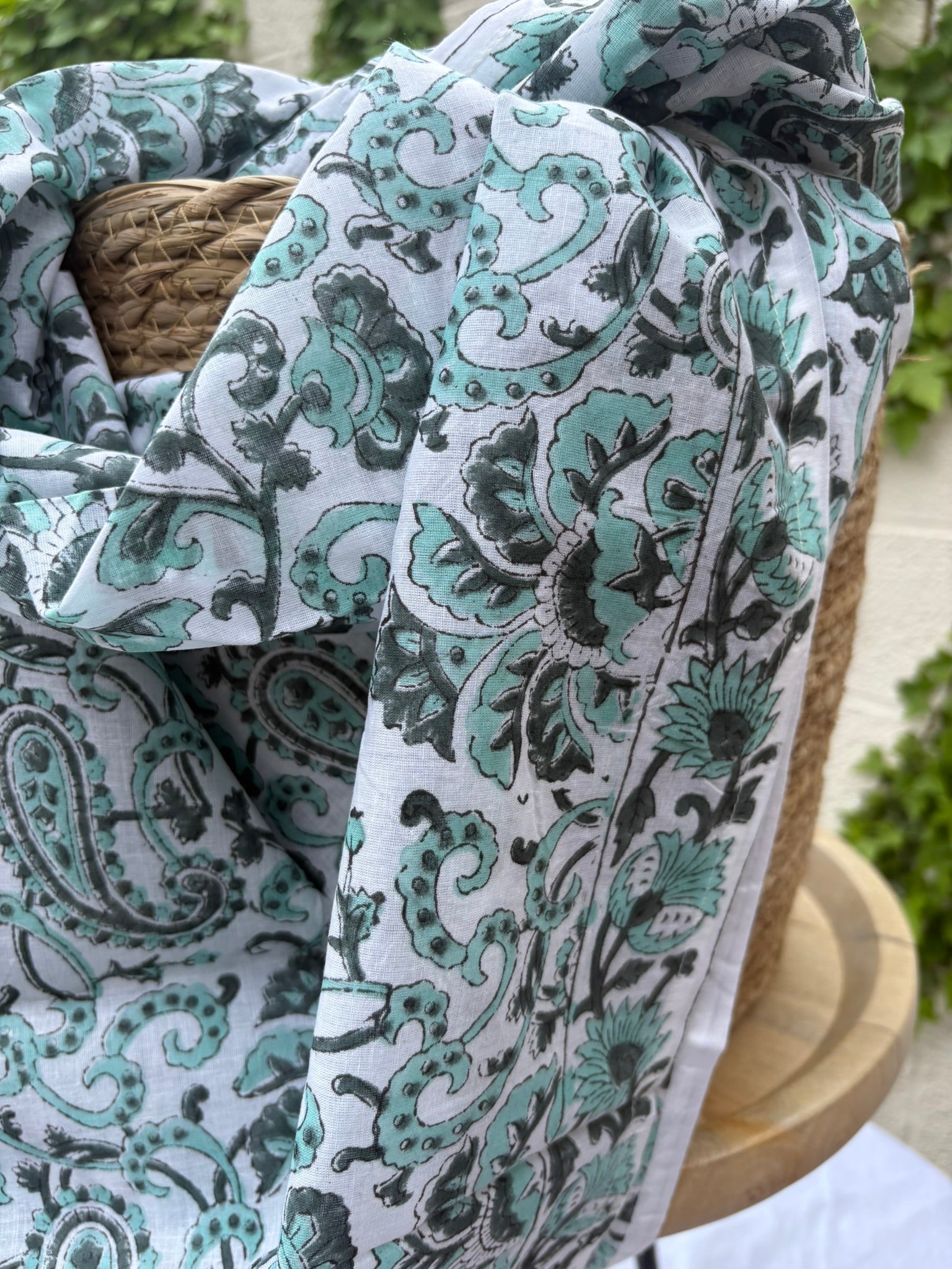 Foulard artisanal en blockprint indien