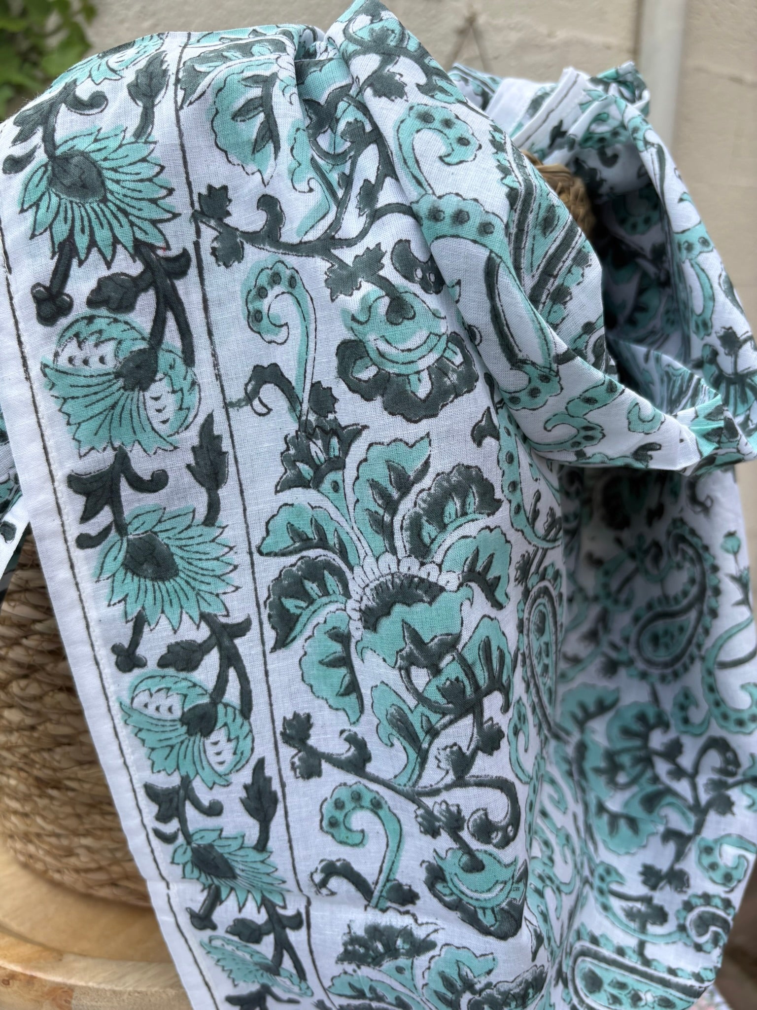 Foulard artisanal en blockprint indien