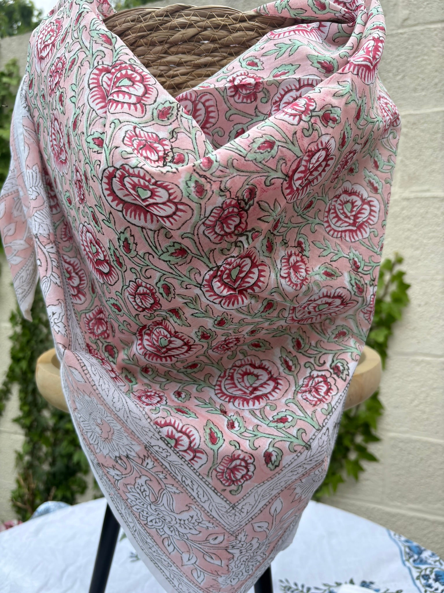 Foulard artisanal en blockprint indien