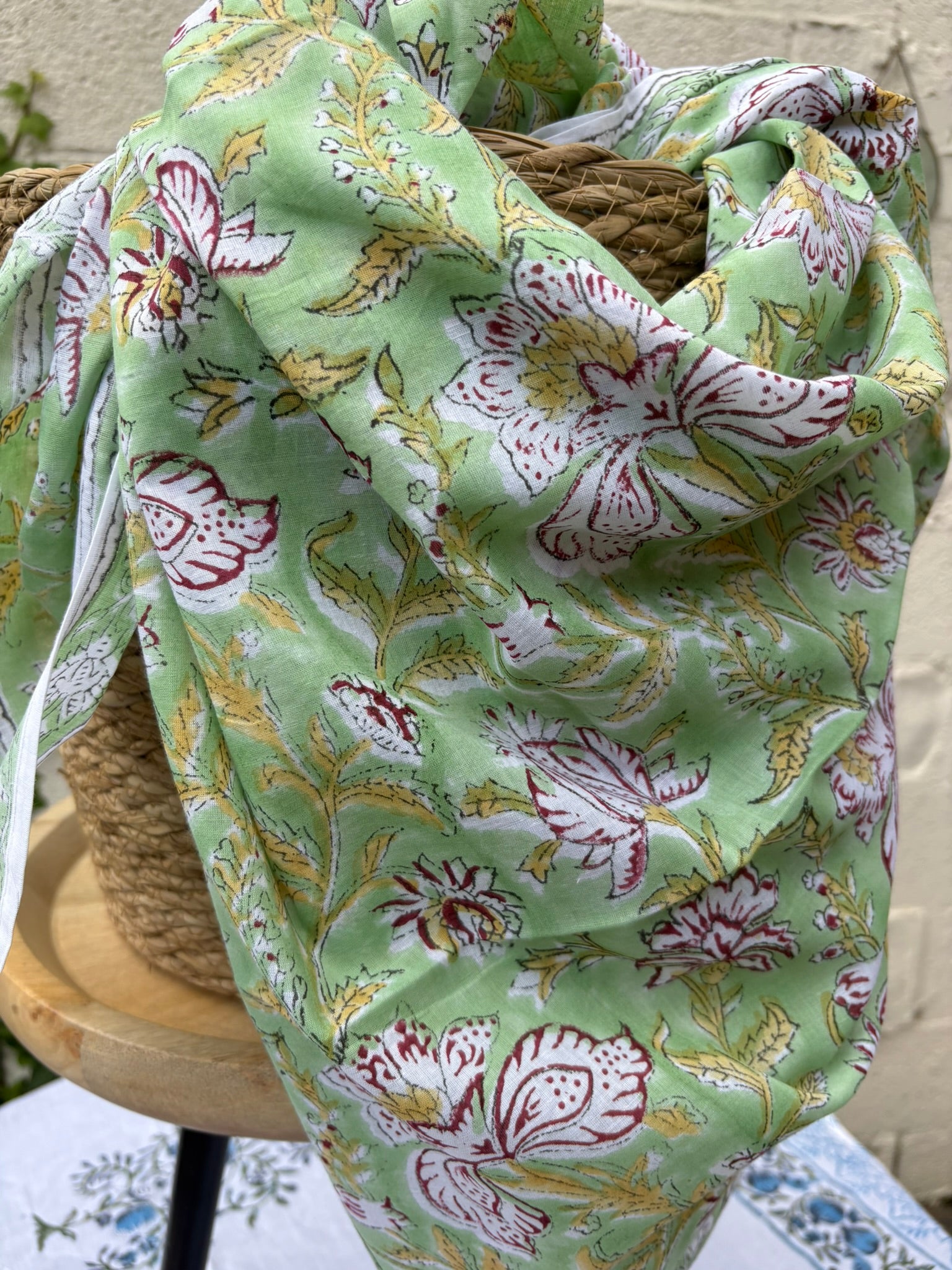 Cavan atelier Foulard artisanal en blockprint indien