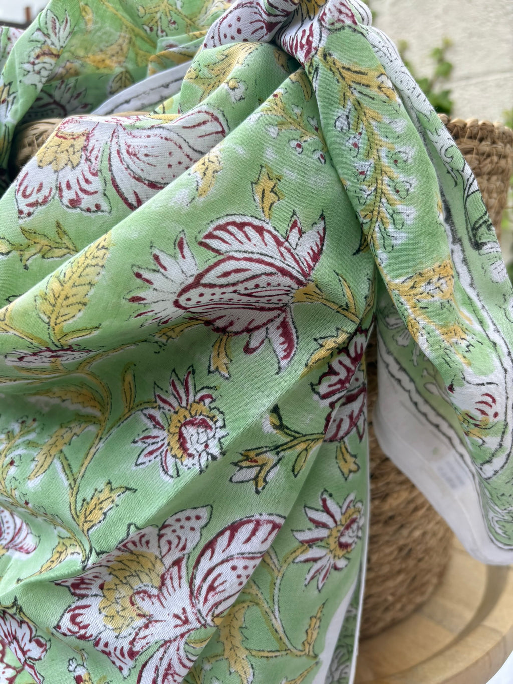 Foulard artisanal en blockprint indien
