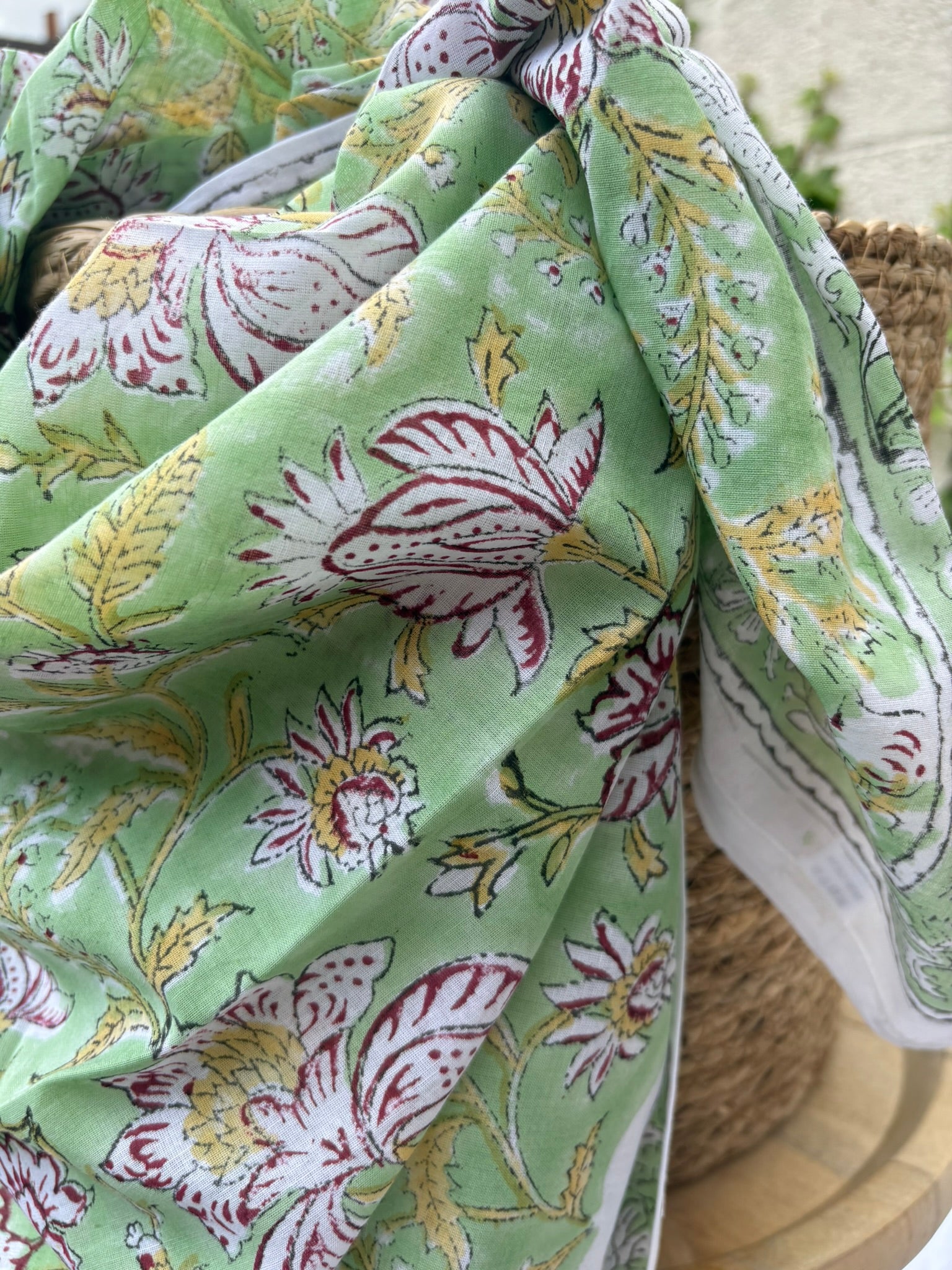 Foulard artisanal en blockprint indien