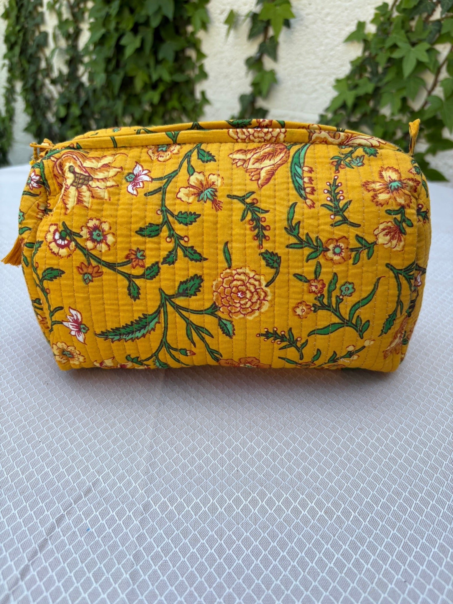 Trousse de toilette matelassée "Safran & Flore"