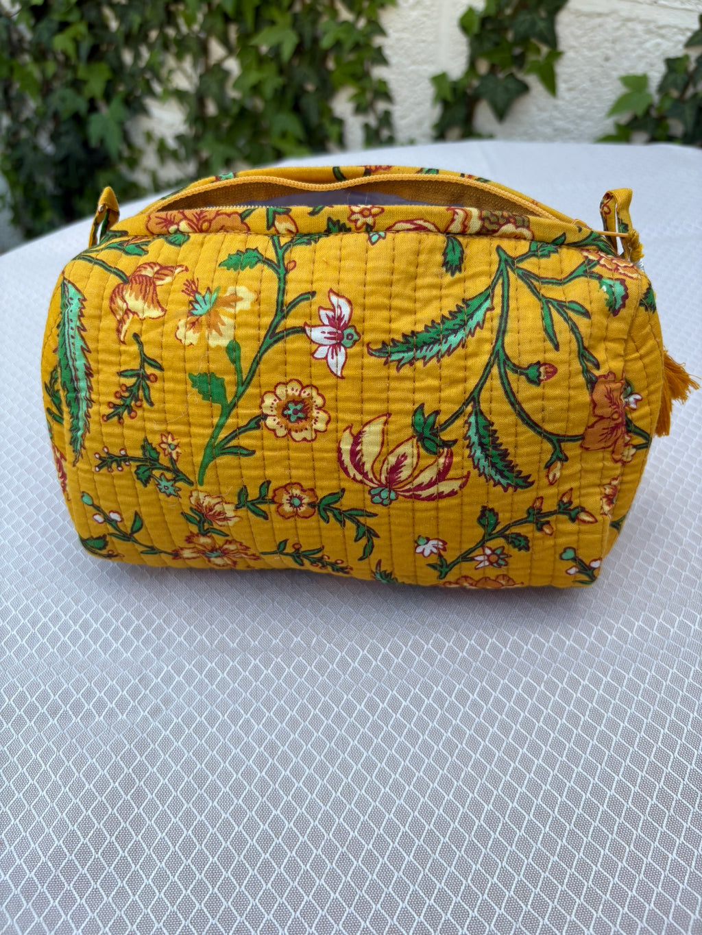 Trousse de toilette matelassée "Safran & Flore"