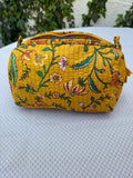 Trousse de toilette matelassée "Safran & Flore"