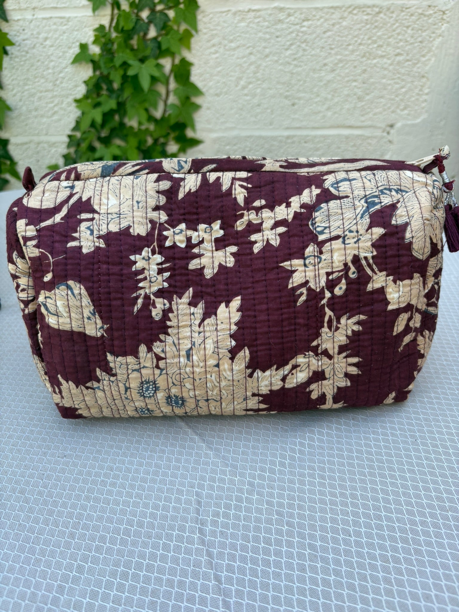 Trousse de toilette matelassée "Lisière de Vigne"