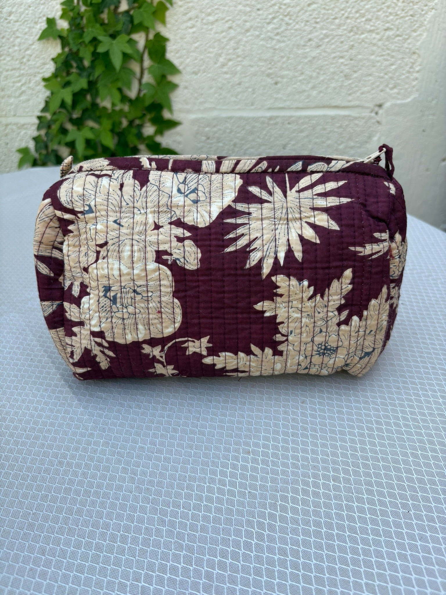 Trousse de toilette matelassée "Lisière de Vigne"