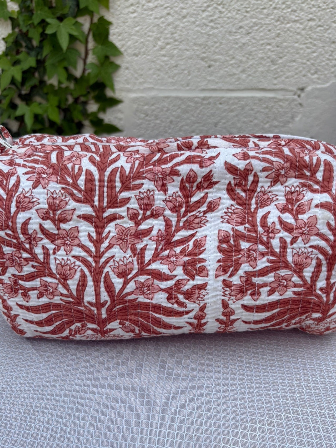Trousse de toilette matelassée  "Terracotta Douce"