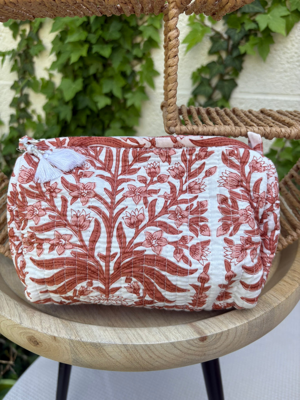 Trousse de toilette matelassée  "Terracotta Douce"