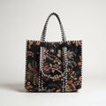 Sac cabas matelassé velours blockprint fabrication artisanale