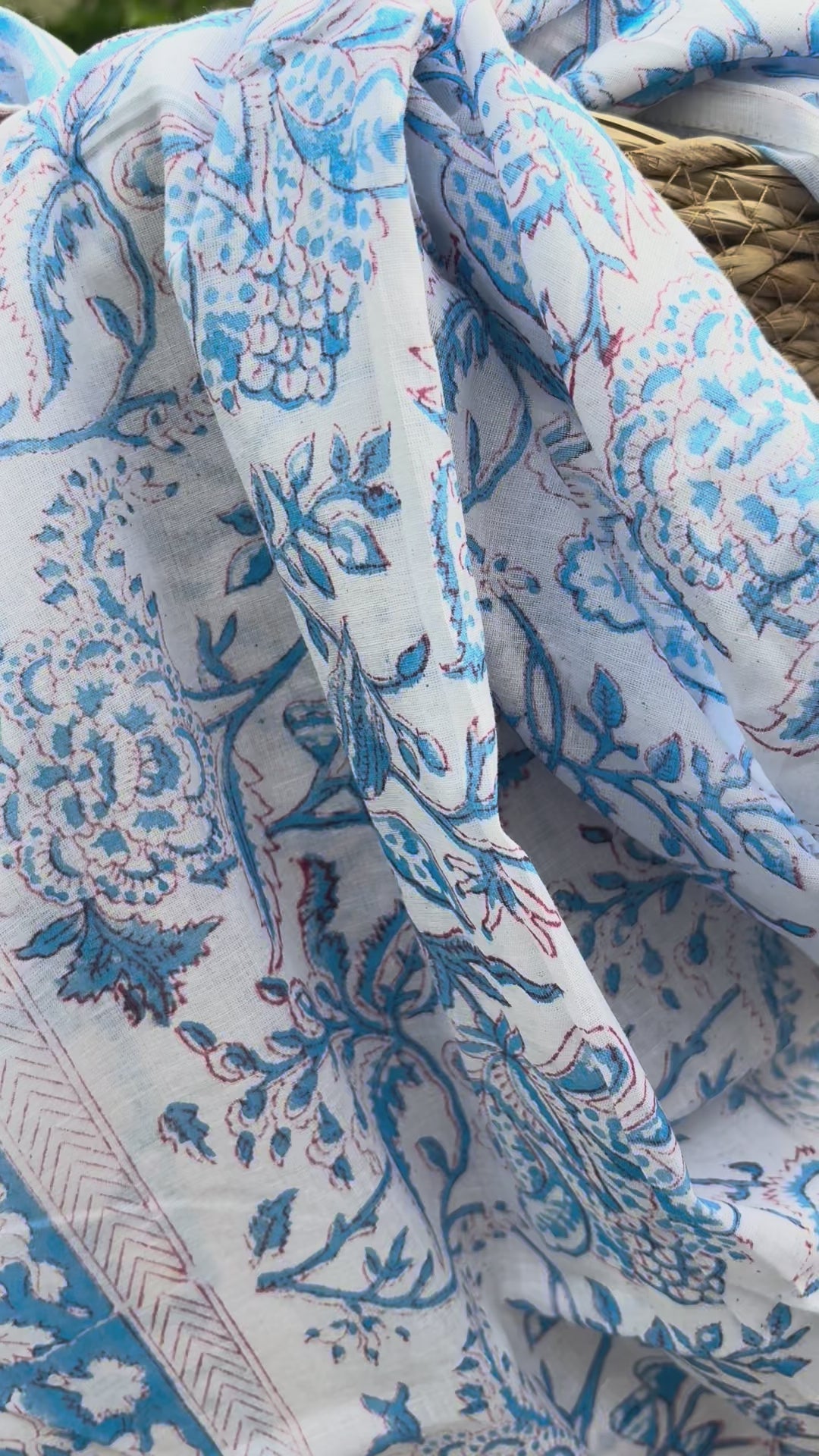 Foulard artisanal en blockprint indien