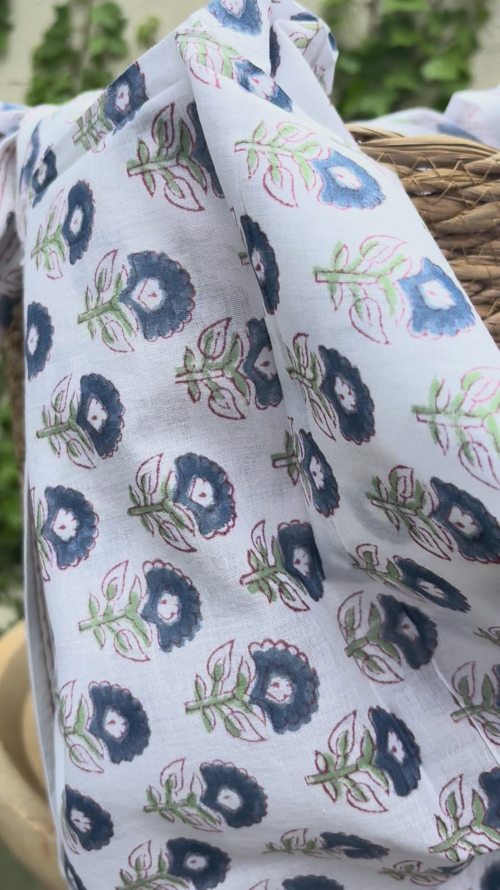 Foulard artisanal en blockprint indien