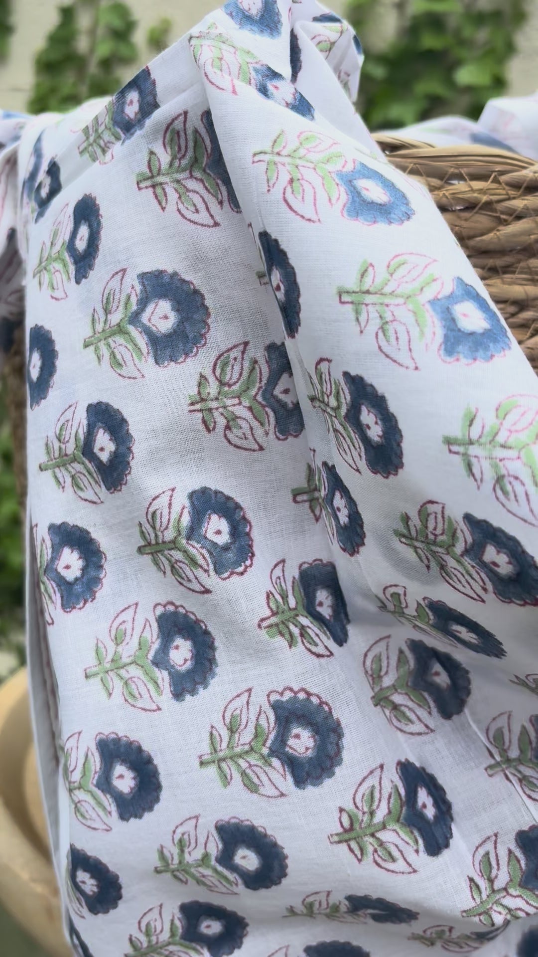 Foulard artisanal en blockprint indien