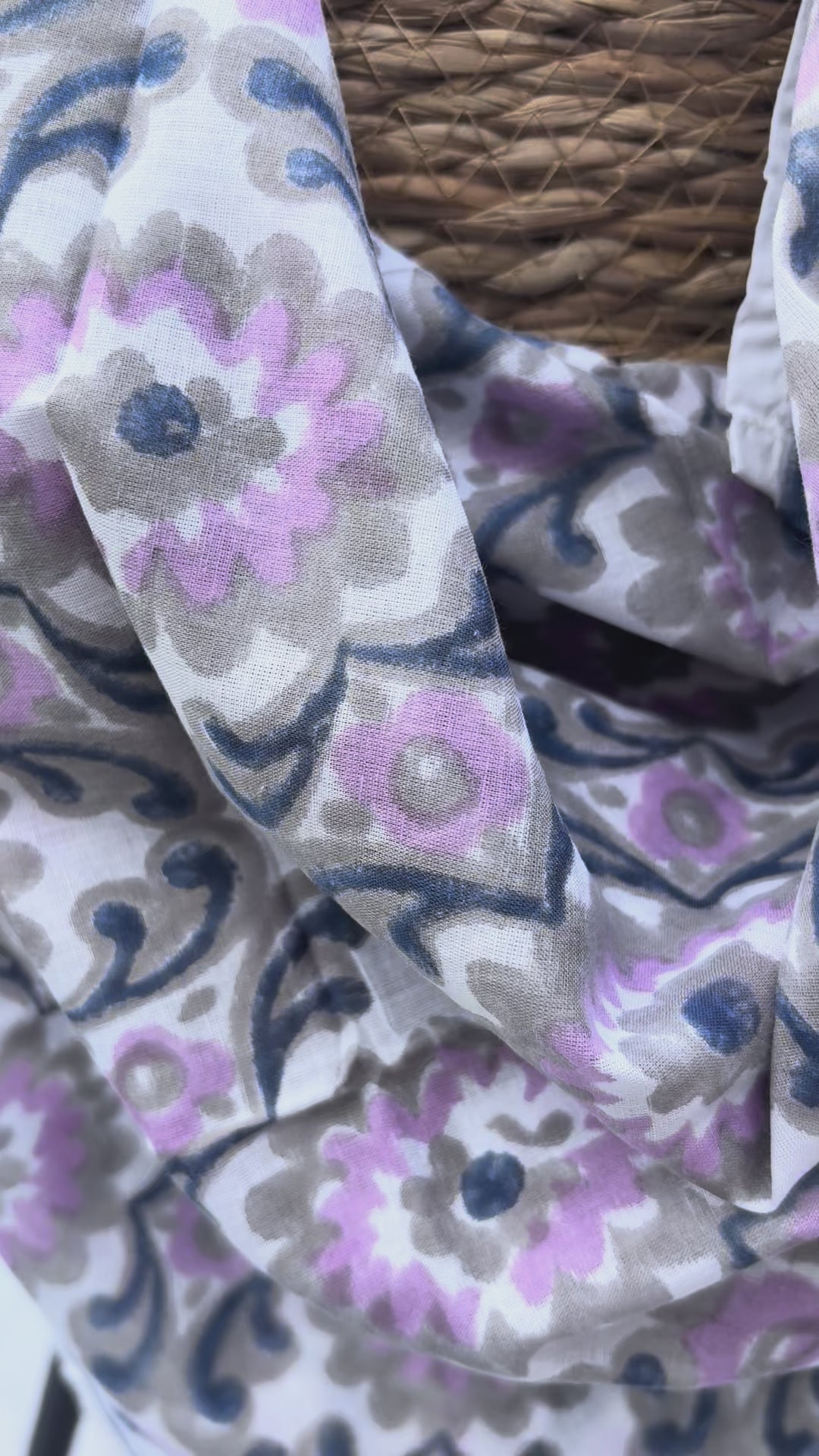 Foulard artisanal en blockprint indien